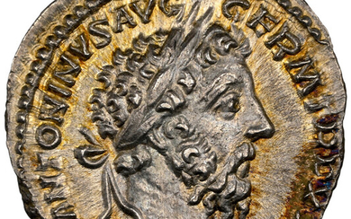 Ancients: , Marcus Aurelius, as Augustus (AD 161-180). AR denarius (18mm, 3.22 gm, 11h). NGC MS 5/5 - 4/5....