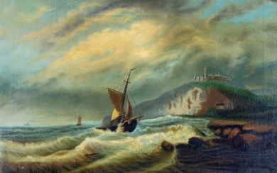 Antique 19C European oil painting