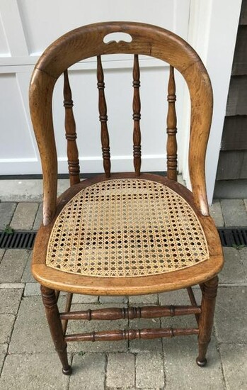 Antique 19th C American Caned Side Chair