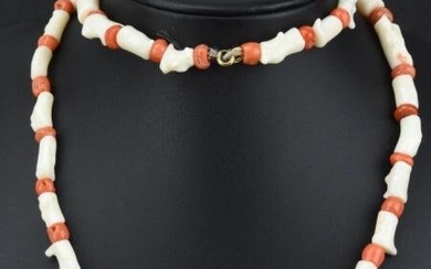 Antique Angel Skin Coral Neapolitan Coral Necklace