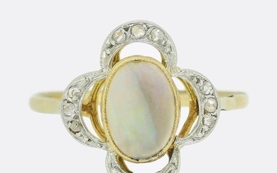 Antique French Opal and Diamond Ring