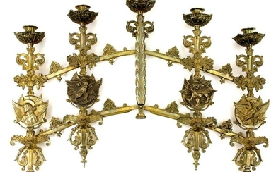 Antique Ornate Mythological Design Candelabra