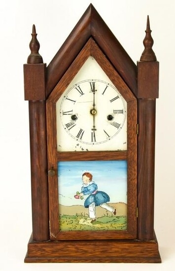 Antique Waterbury Clock Co Gothic Mantle Clock