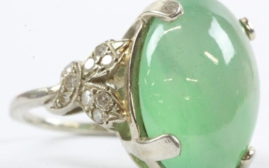 Art Deco Jade & Diamond Ring