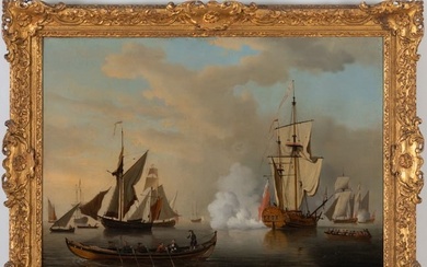 Attributed to Samuel Scott (1702-1777): Warships at Sea