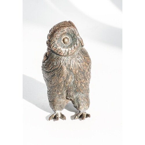 Austrian Cold Painted Bronze Figure of Owl Approximately 4cm...