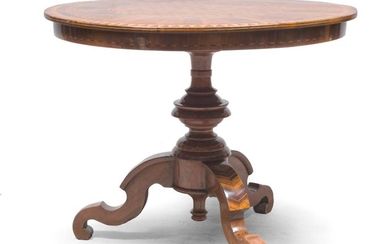 BEAUTIFUL INLAID TABLE IN WALNUT - 19TH CENTURY