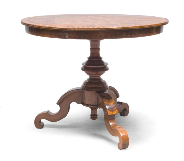 BEAUTIFUL INLAID TABLE IN WALNUT - 19TH CENTURY