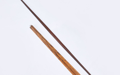BOW and ARROWS, 16 dlr, Papua, New Guinea, 19th century, remnants of string at one end.