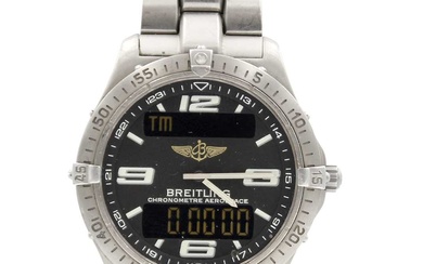 BREITLING - An Aerospace titanium gentleman's quartz bracelet wristwatch.