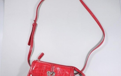BRIGHTON Red Leather with Purse Shoulder Strap