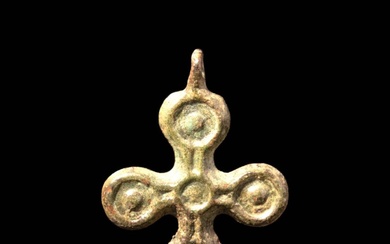 BYZANTINE BRONZE CROSS PENDANT REPRESENTING THE FIVE WOUNDS OF CHRIST