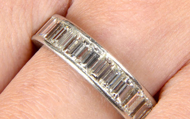 Baguette-cut diamond full eternity ring