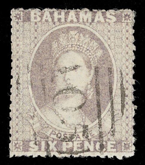 Bahamas 1861 (June)-62, Rough Perforation 14 to 16 Issued Stamps 6d. pale grey-lilac, cancelled...