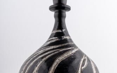 Base di lampada in ceramica nera umbra