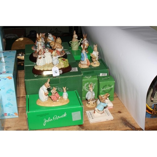 Beswick Beatrix Potter pieces, four groups including Mrs Rab...