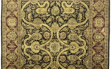 Black Floral Traditional handmade Wool 8X10 Oriental Area Rug Home Decor Carpet