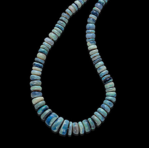 Black Opal Bead Necklace