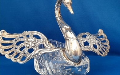 Bonbon or Sugar Coupe Swan - .835 silver - Albert Bodemer - Germany - First half 20th century