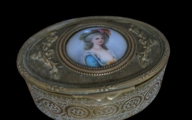 Box - Napoleon III - Bronze, Porcelain - Second half 19th century