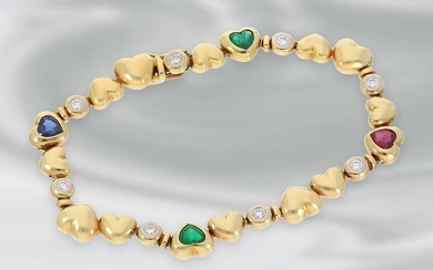 Bracelet: high quality, modern golden heart bracelet with...