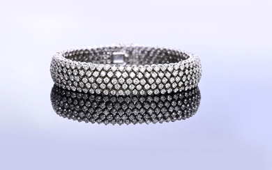 Bracelet jonc souple en or gris 18k (750e)... - Lot 241 - Coutau-Bégarie