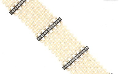Bracelet ruban perles