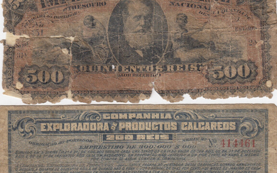 Brazil 500 Reis 1880 & 200 Reis 1895 (2)