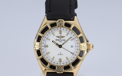 Breitling 'J Class'. Ladies' watch in 18 kt. gold with white dial, 1990s