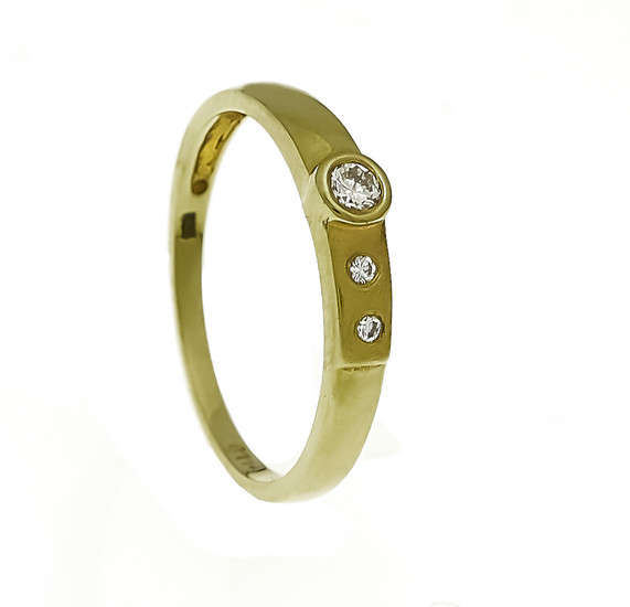 Brilliant ring GG 585/000 with 3 diamonds, 0.11...