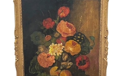 British Impressionist Still Life Flowers Roses Oil Painting By Dorothy Pulford