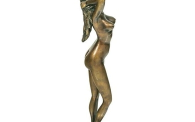 Bronze (20C) Art Deco Style Erotic Nude Sculpture