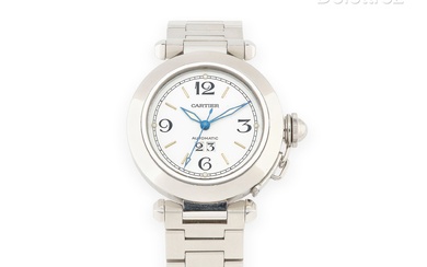 CARTIER, Modèle « Pasha Grande Date », Référence « 2475 », Années 2000 Bracelet-montre en...