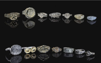 COLLECTION OF MEDIEVAL PEWTER RINGS
