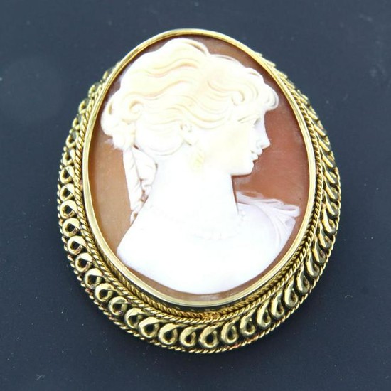 Cameo brooch with ladies portrait