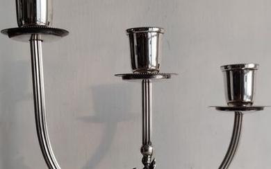 Candelabra with 3 flames to climb - .800 silver - Italy - Mid 20th century