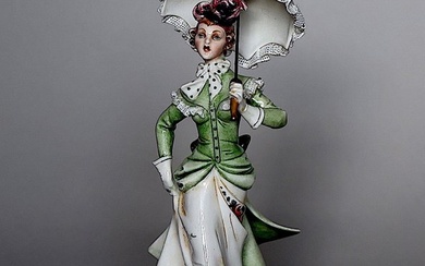 Capodimonte - G. Pellati - Figure - "Dama con ombrello" - Porcelain