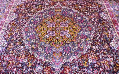 Carpet, Kirman - carpet - 435 cm - 300 cm - Wool on Cotton - Early 20th century