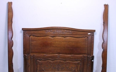 Carved Oak French Style Bed