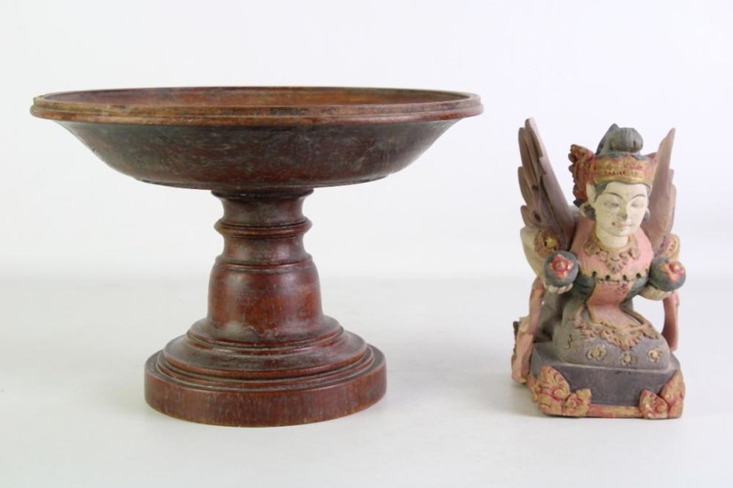 Carved Timber Centre Bowl H: And Thai Carving H:20cm