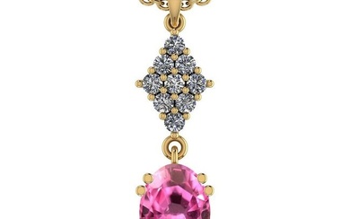 Certified 2.36 Ctw VS/SI1 Pink Sapphire And Diamond 14K