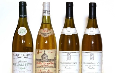 Chablis, Grand Cru, Bougros, J. Moreau & Fils, 1984, one bottle and three various others