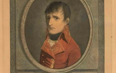 Charles FranÃ§ois Gabriel Levachez (active 1760-1820) after Boilly. Portrait of Napoleon with view