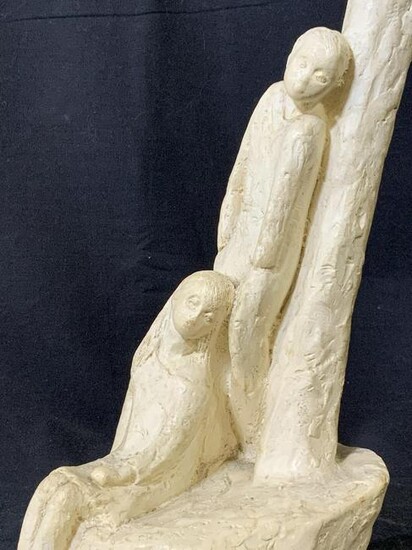 Children Figural Plaster Sculpture Mid Century