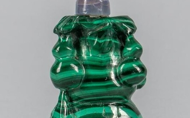 Chinese Carved Malachite Snuff Bottle