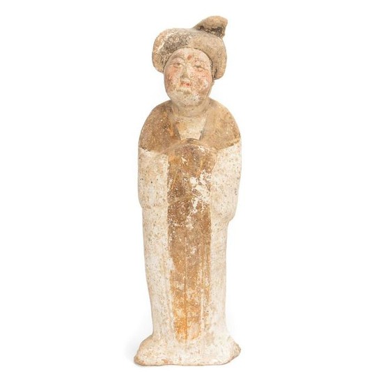 Chinese Han Dynasty Painted Pottery Figure
