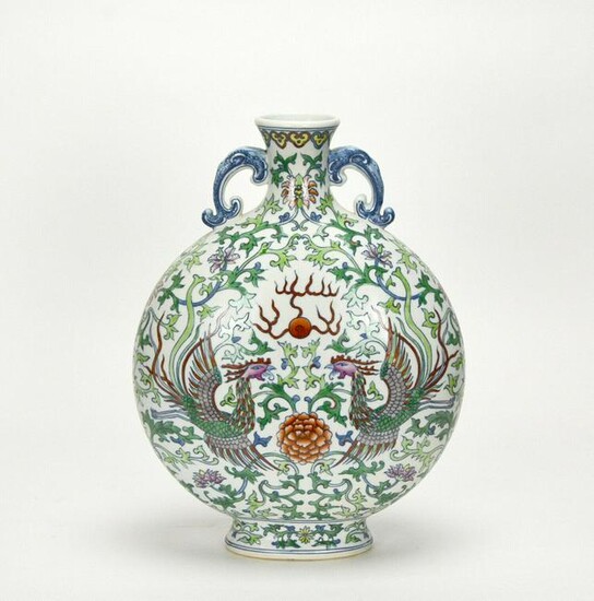 Chinese vase phoenix moon flask porcelain vintage bowl