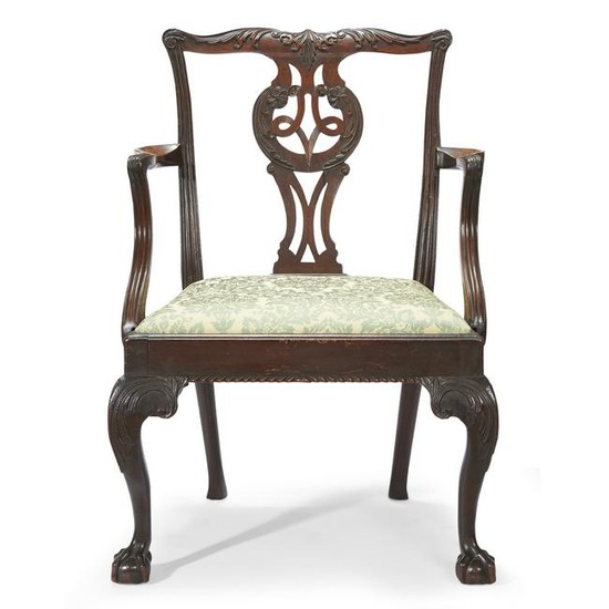 Chippendale carved mahogany armchair, possibly New