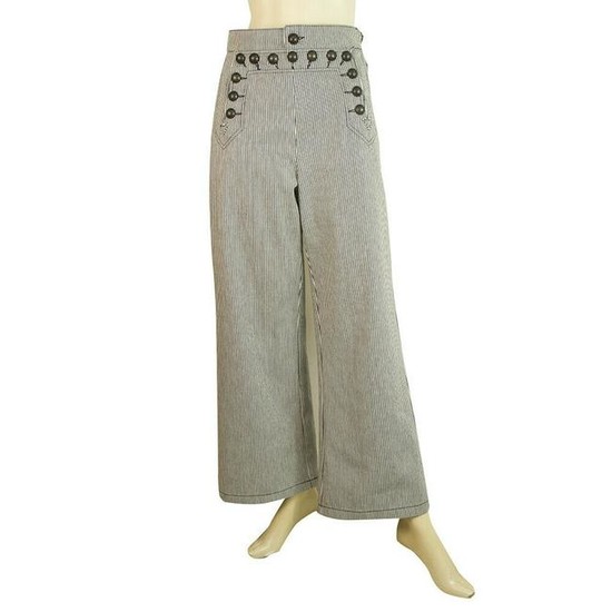 Christian Dior Denim High Waist Stripped Trousers