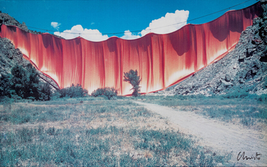 Christo & Jeanne-Claude (B.1935; 1935-2009) Valley Curtain, Grand Hogback, Rifle, Colorado